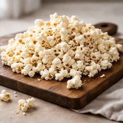 Butterless popcorn