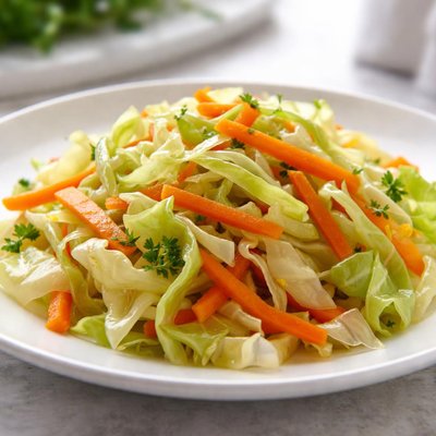 Cabbage and carrots steam