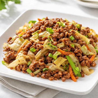 Cabbage and ground meat stir-fry