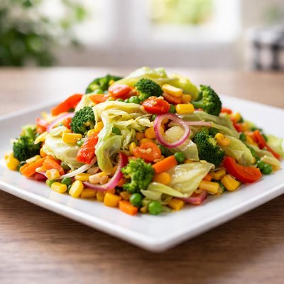 Cabbage and mixed vegetables