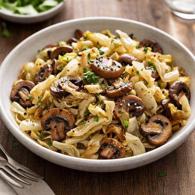 Cabbage and mushrooms