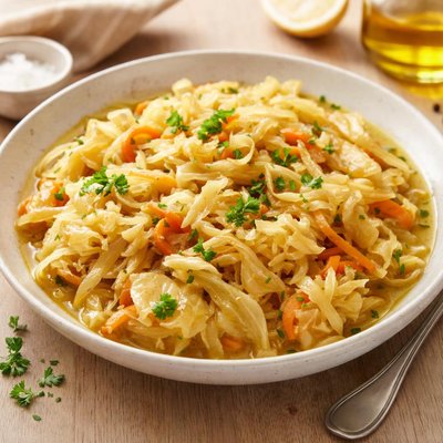 Cabbage cooked in olive oil