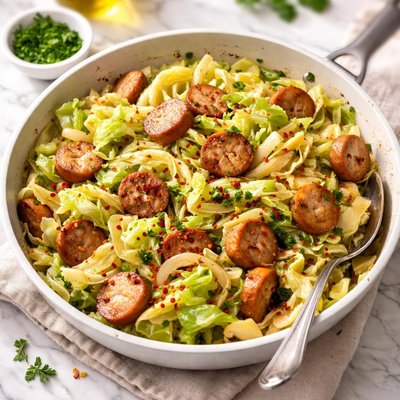 Cabbage with chicken sausage