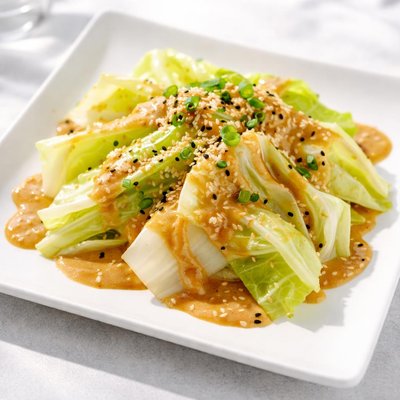 Cabbage with roasted sesame sauce