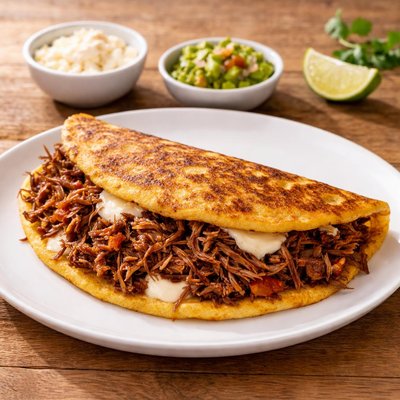 Cachapa con carne mechada