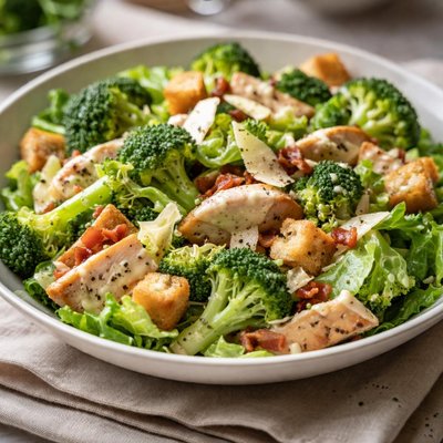 Caesar and broccoli salad