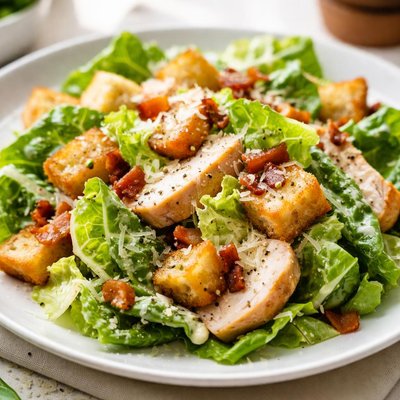 Caesar salad with croutons