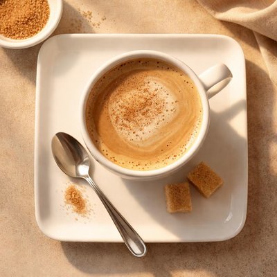 Cafe au lait with sugar