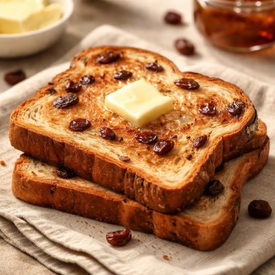 Cafe style raisin toast
