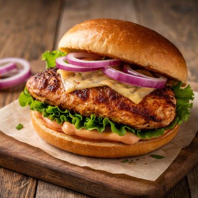 Cajun chicken breast sandwich