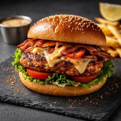 Cajun chicken burger