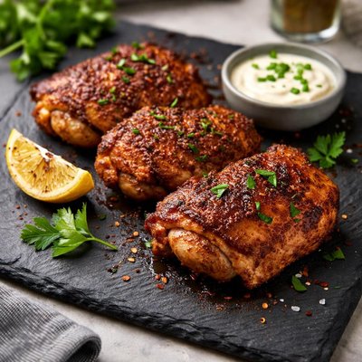 Cajun rubbed chicken thigh