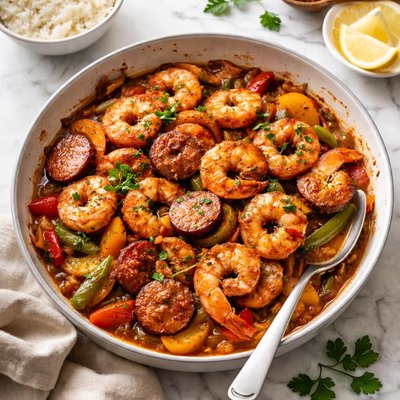 Cajun shrimp and sausage