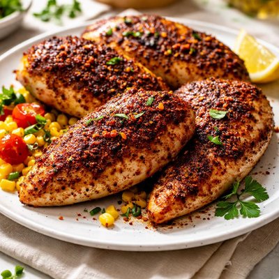 Cajun spiced rubbed chicken