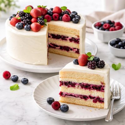 Cake with berry filling