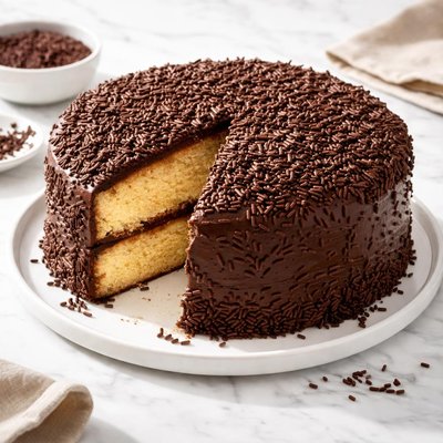 Cake with chocolate sprinkles