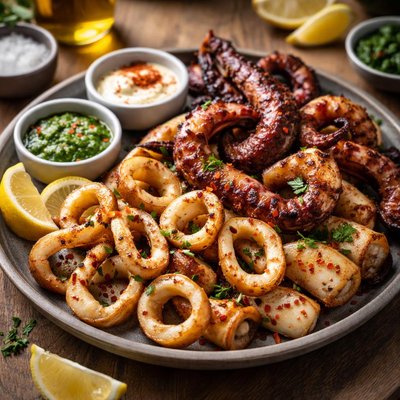 Calamari and octopus large