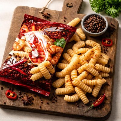 Calbee sichuan pepper flavored prawn crackers