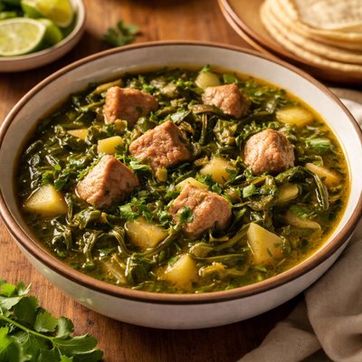 Caldo de verdolagas con puerco