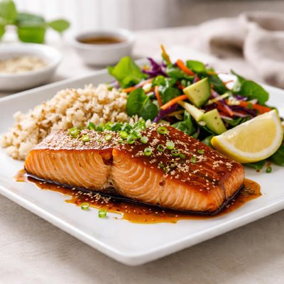 Cali press regular tamari glazed salmon