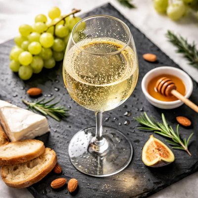 Calice di vino bianco moscato