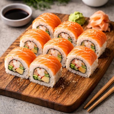 California roll with salmon