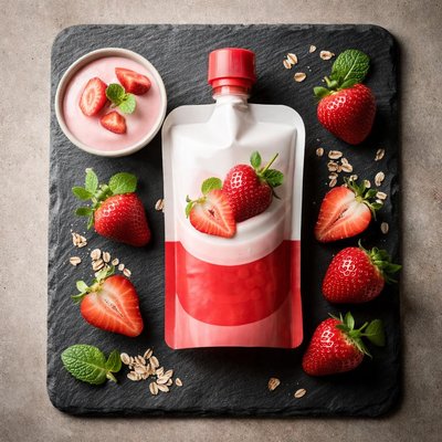 Calories in lidl milbona high protein strawberry yogurt pouch