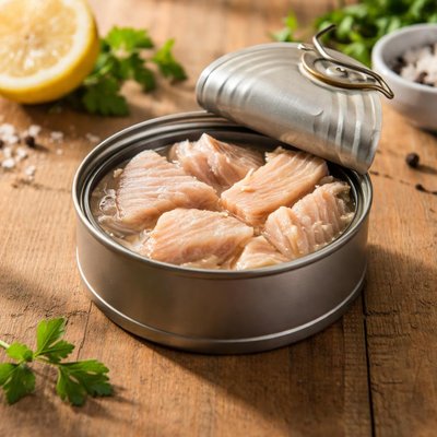 Can of solid white tuna with water
