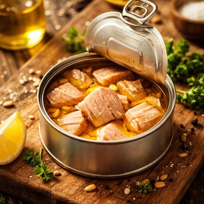 Can of tuna in sunflower oil
