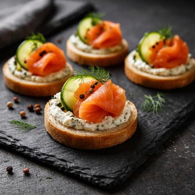 Canape with salmon