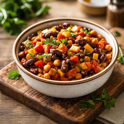 Canned beans with vegetables