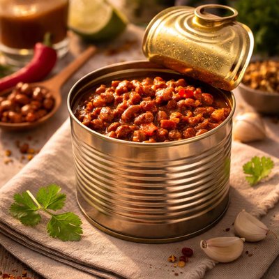 Canned chilli beans
