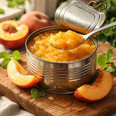 Canned crushed peach