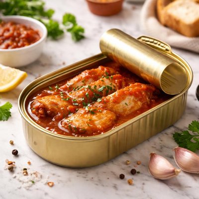 Canned herring with tomato sauce
