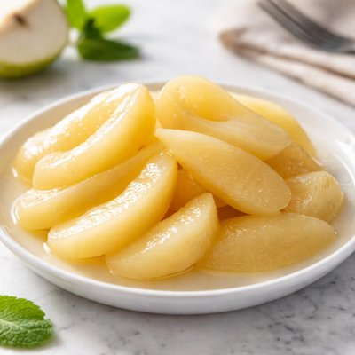 Canned pear slices
