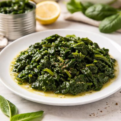 Canned spinach