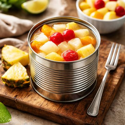 Canned tropical fruit