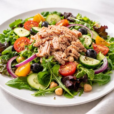 Canned tuna and mixed salad