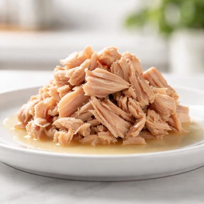 Canned tuna fish in water