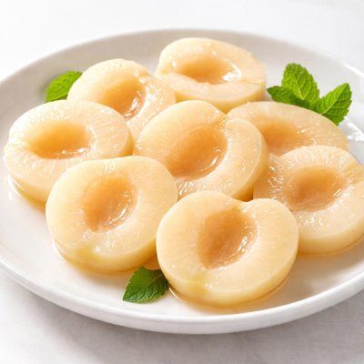 Canned white peach