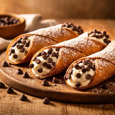 Cannoli with chocolate chips