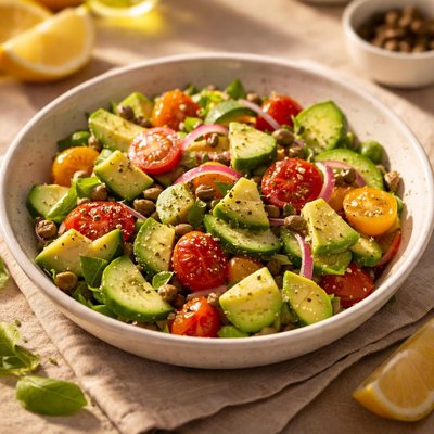 Caper avocado salad