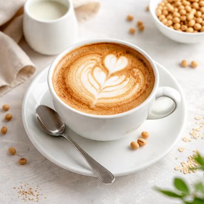 Cappucino with soya milk unsweetened