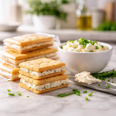 Captains wafers cream cheese and chives