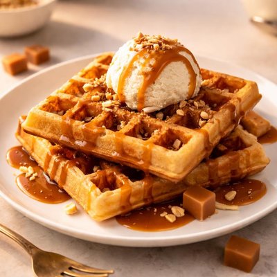 Carame waffle