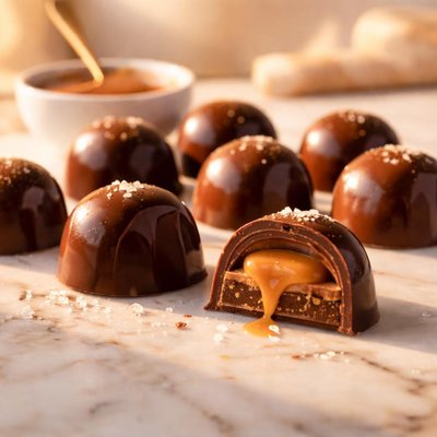 Caramel chocolate bon bon