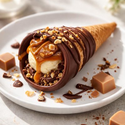 Caramel chocolate cone