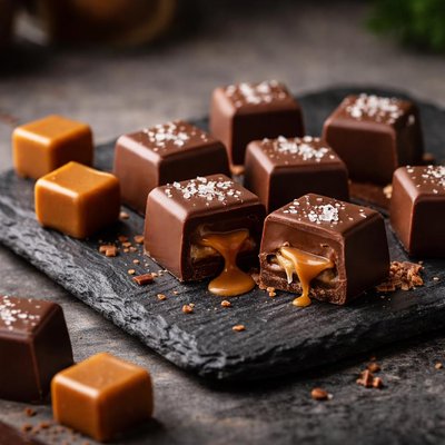 Caramel chocolate pieces