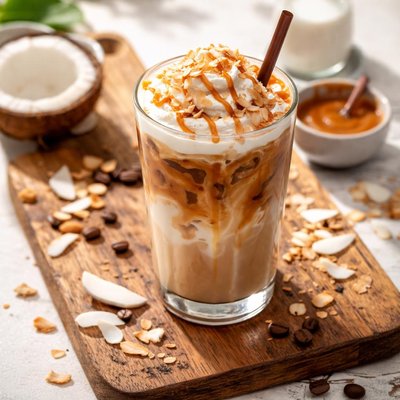 Caramel coconut milk coffee