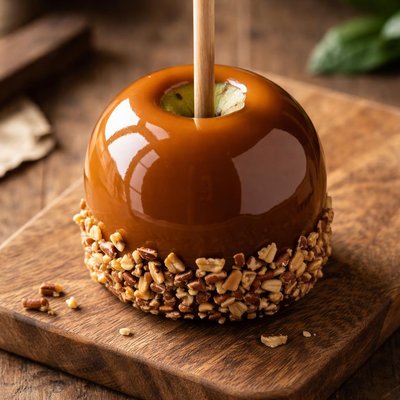 Caramel covered apple